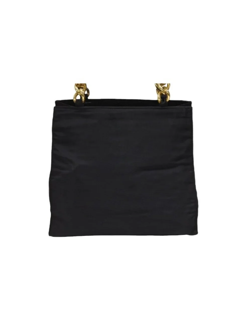 Prada Handbag Triangle Logo Nylon Gold Black